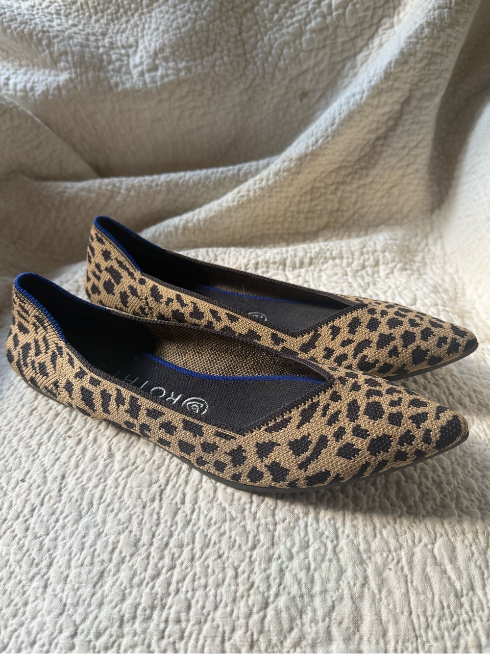 Rothy’s The Point Leopard Print Knit Ballet Flats Women’s Size 9